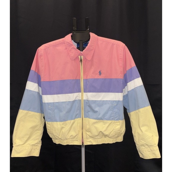 Ralph Lauren Jackets & Blazers - Polo Ralph Lauren Women's Pastel Color Block Poplin Windbreaker Jacket Size L